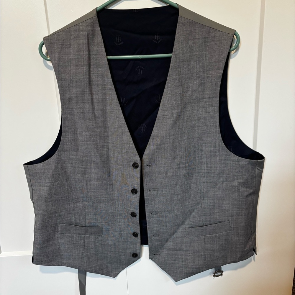 Tommy Hilfiger Men's Grayish Navy Suit Vest - Large